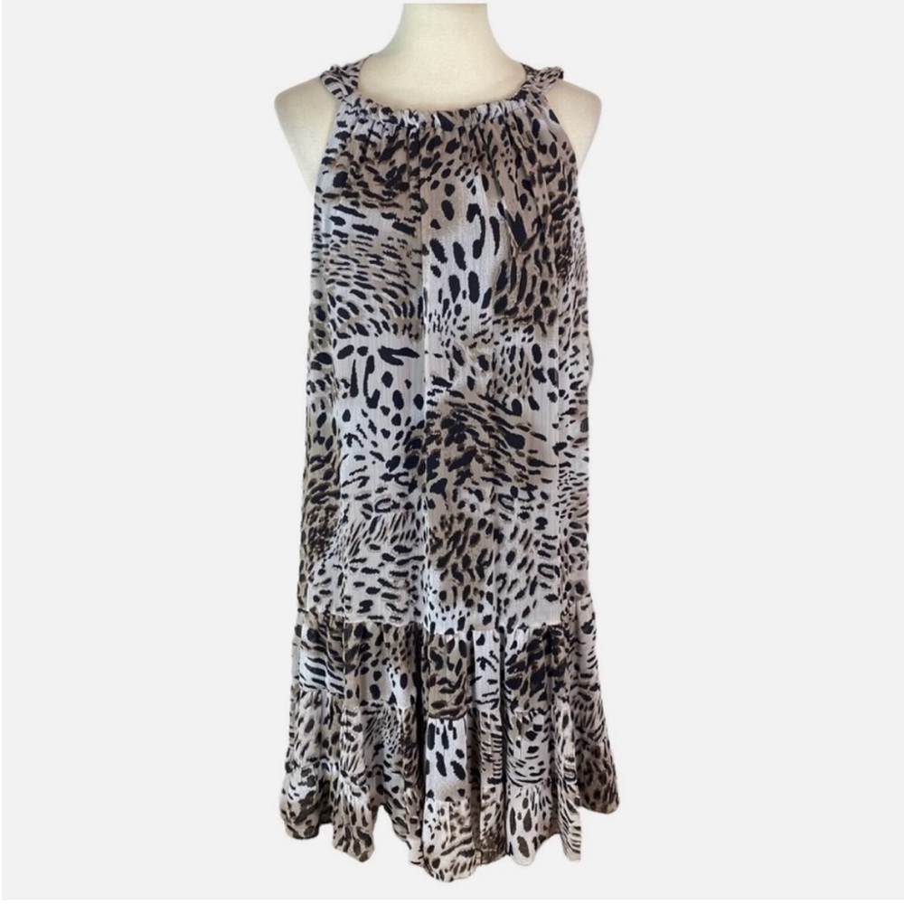 J.B.S. Black and White Ruffled Halter Sundress